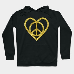 GOLD Love And Peace Activist Hoodie